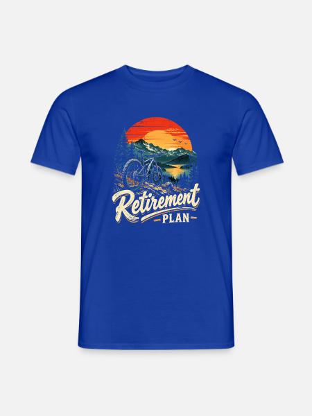 Ruhestand-Plan: Berglandschaft Fahrrad - Männer T-Shirt - Dunkelblau