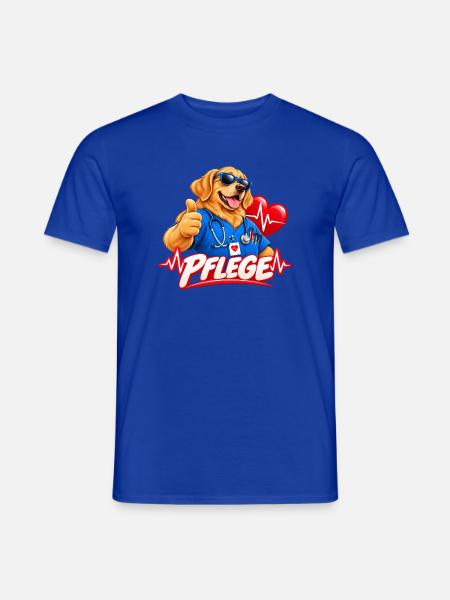 Pflegeheld Hund Cartoon - Männer T-Shirt - Dunkelblau