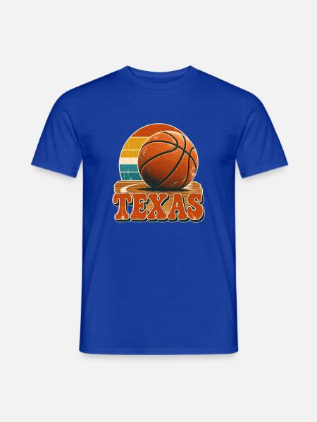 Texas Basketball Retro Emblem - Männer T-Shirt - Dunkelblau