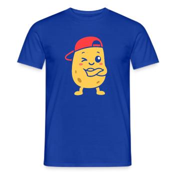 Zwinkernder Kartoffelfreund mit roter Mütze - Männer T-Shirt - Dunkelblau - Vorne - AI Model Male 178 light (178cm)