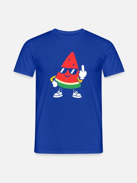 Watermelon Rebel mit Sonnenbrille - Männer T-Shirt - Dunkelblau