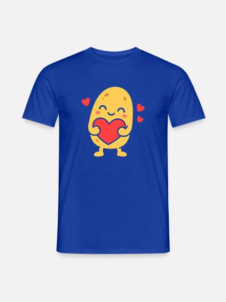 Kawaii Herzumarm-Kartoffel - Männer T-Shirt - Dunkelblau