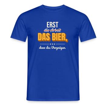 Erst das Bier – lustiger Bier Spruch - Männer T-Shirt - Dunkelblau - Vorne - AI Model Male 178 light (178cm)