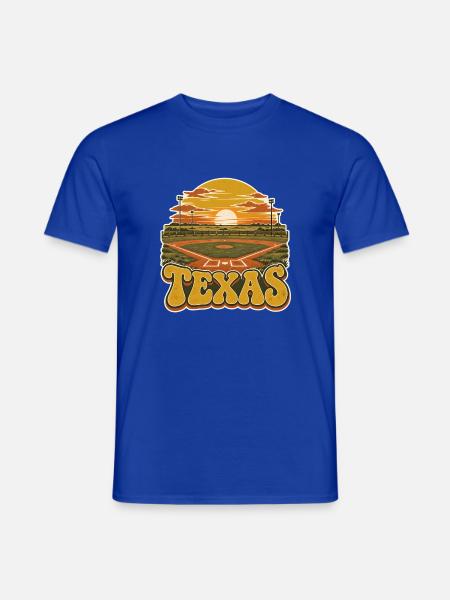 Texas Sonnenuntergang Baseballfeld - Männer T-Shirt - Dunkelblau