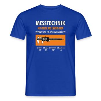MESSTECHNIK ICH MESSE DAS LIEBER NACH - Männer T-Shirt - Dunkelblau - Vorne - AI Model Male 178 light (178cm)