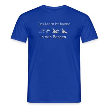 Bergmotiv, Leben besser in den Bergen - Männer T-Shirt - Dunkelblau - Vorne - AI Model Male 178 light (178cm)