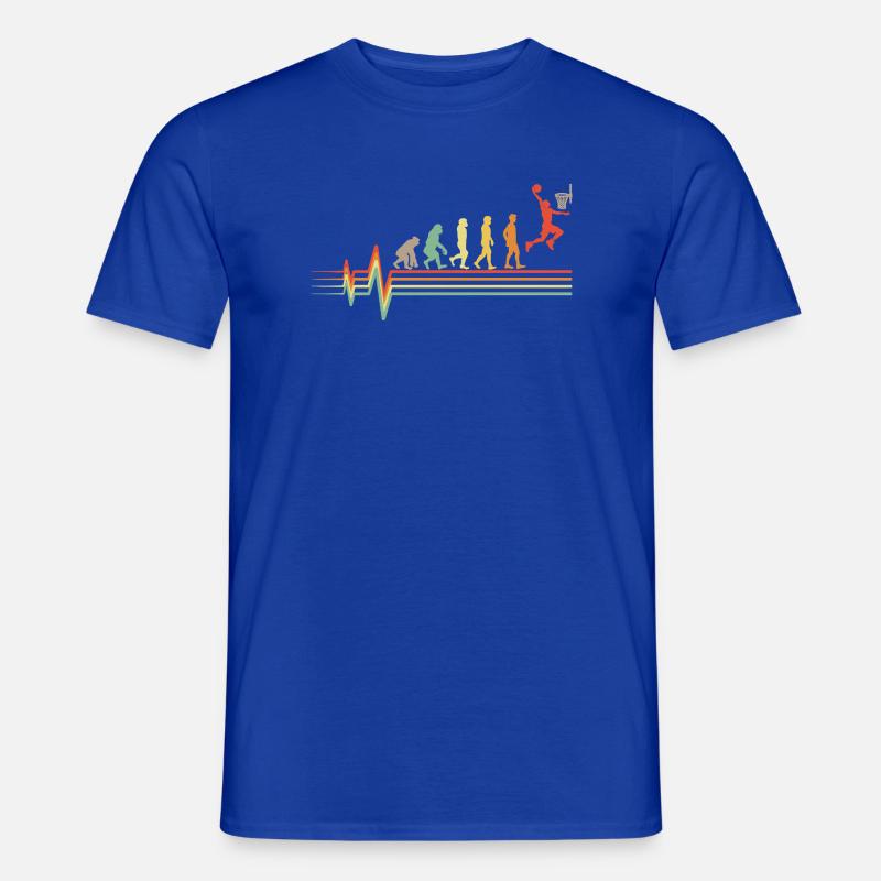 Basketball Evolution Retro EKG Herzschlag Geschenk - Männer T-Shirt - Dunkelblau