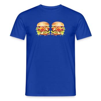 Explosion de l’aquarelle de Burger - T-shirt homme - bleu foncé - Devant - AI Model Male 178 light (178cm)