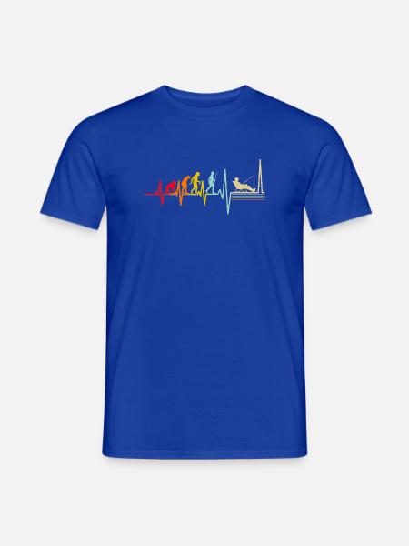 Evolution Fischer Herzschlag Retro - Männer T-Shirt - Dunkelblau