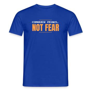 Erobere Gipfel und fürchte nicht Bergmotiv - Männer T-Shirt - Dunkelblau - Vorne - AI Model Male 178 light (178cm)