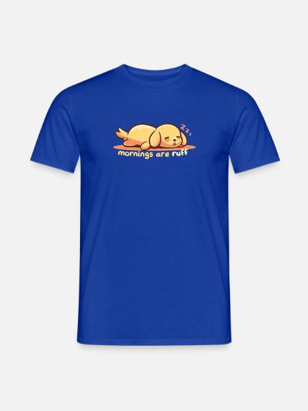 Morgens sind Wuff - Männer T-Shirt - Dunkelblau