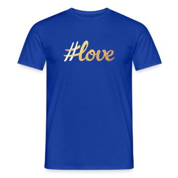 Hashtag Love Liebe Gold Handschrift Hochzeit Paare - Männer T-Shirt - Dunkelblau - Vorne - AI Model Male 178 light (178cm)