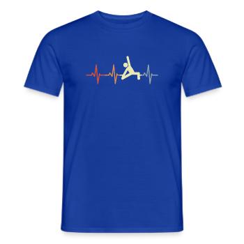 Yoga ECG Heartbeat - Men's T-Shirt - majorelle blue - Front - AI Model Male 178 light (178cm)