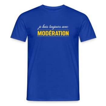 Je Bois Toujours Avec MODÉRATION - T-shirt homme - bleu foncé - Devant - AI Model Male 178 light (178cm)