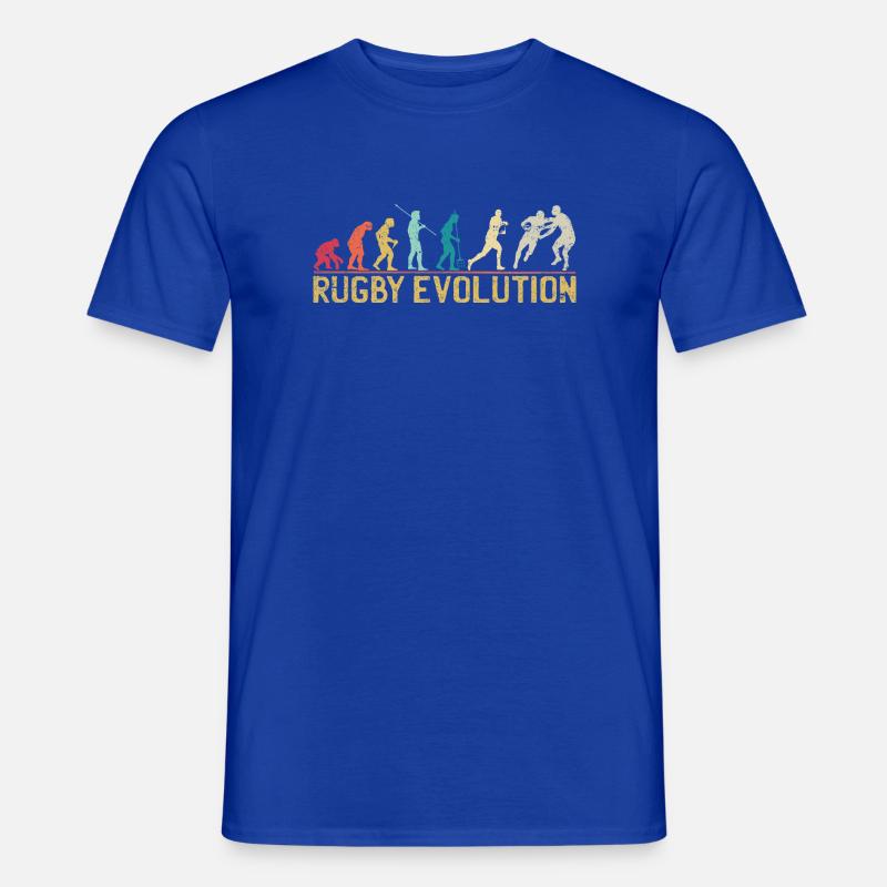 Rugby Evolution Silhouette Design - Männer T-Shirt - Dunkelblau