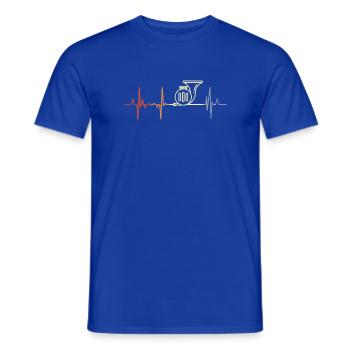 Herzschlag Waldhorn - Männer T-Shirt - Dunkelblau - Vorne - AI Model Male 178 light (178cm)