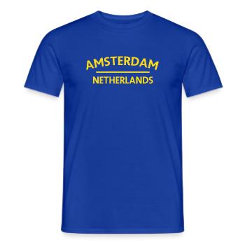 Amsterdam – Netherlands Textdesign - Men's T-Shirt - majorelle blue - Front - AI Model Male 178 light (178cm)