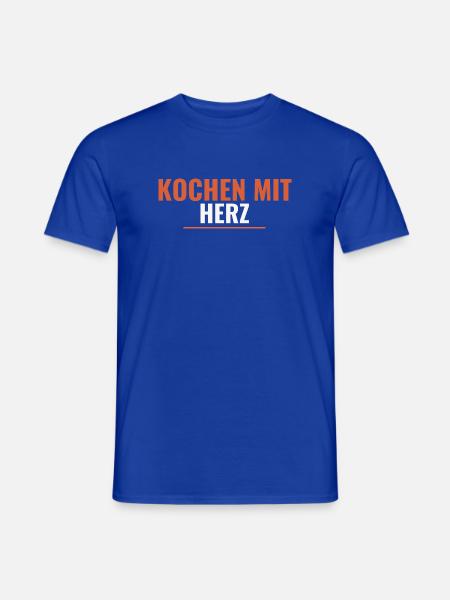 Kochen mit Herz. - Männer T-Shirt - Dunkelblau