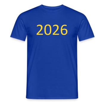 2026 Yellow Template Personalize - Men's T-Shirt - majorelle blue - Front - AI Model Male 178 light (178cm)