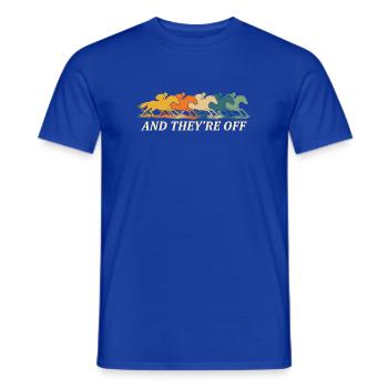 Und sie sind vom Pferderenn-Derby-Fan - Männer T-Shirt - Dunkelblau - Vorne - AI Model Male 178 light (178cm)