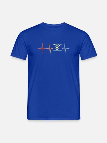 Fotografie Kardiogramm Retro Look - Männer T-Shirt - Dunkelblau