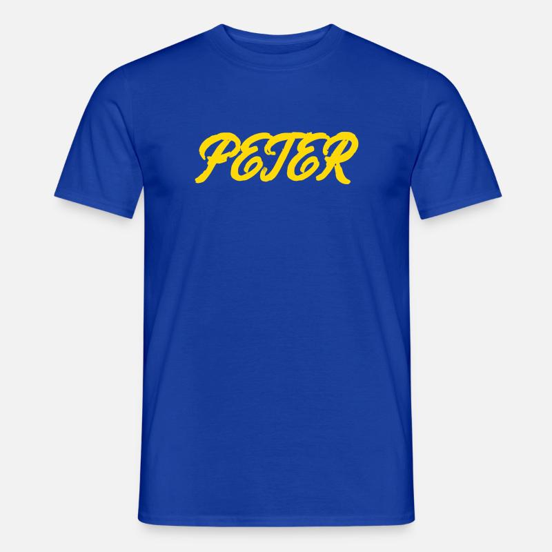gel er text peter - Männer T-Shirt - Dunkelblau