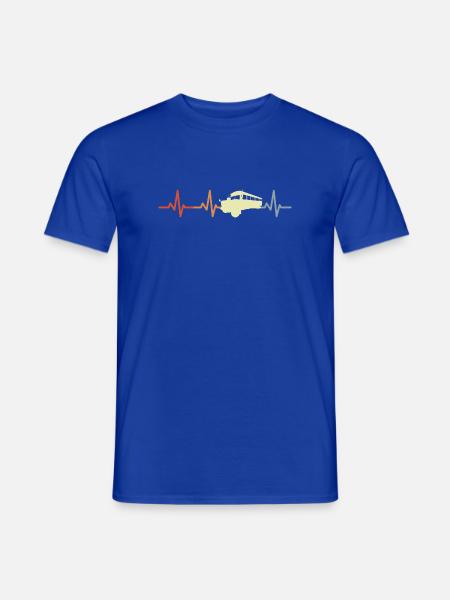 Retro Schulbus Kardiogramm - Männer T-Shirt - Dunkelblau