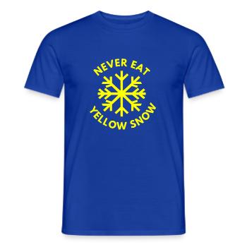 Never eat yellow snow! - Men's T-Shirt - majorelle blue - Front - AI Model Male 178 light (178cm)