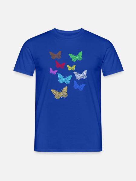Neon Schmetterlinge - Männer T-Shirt - Dunkelblau