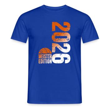 Basketball Champion Shirt 2026, Orange White - Men's T-Shirt - majorelle blue - Front - AI Model Male 178 light (178cm)