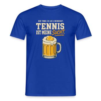 Tennis ist meine Sucht Bier Spruch Lustig - Männer T-Shirt - Dunkelblau - Vorne - AI Model Male 178 light (178cm)