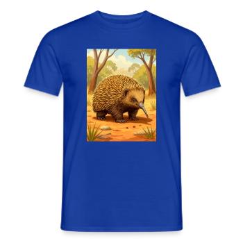 Echidna A spiny wanderer with ancient charm - Men's T-Shirt - majorelle blue - Front - AI Model Male 178 light (178cm)