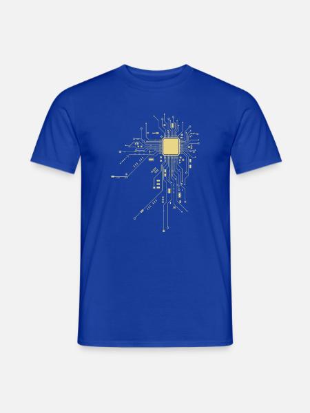 CPU Prozessor Technik Computer IT Nerd Motiv - Männer T-Shirt - Dunkelblau