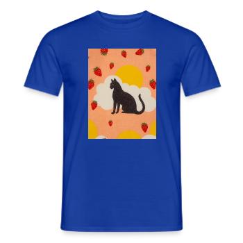 Silhouette einer Wolkenkatze in der Erdbeersonne - Männer T-Shirt - Dunkelblau - Vorne - AI Model Male 178 light (178cm)