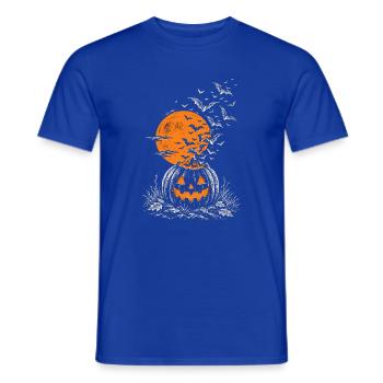 Kürbislaterne mit Fledermausschwarm - Männer T-Shirt - Dunkelblau - Vorne - AI Model Male 178 light (178cm)