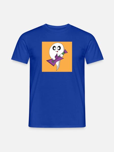 Geist mit violetter Gitarre - Männer T-Shirt - Dunkelblau