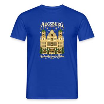 Augsburg Weihnachten am Rathaus - Männer T-Shirt - Dunkelblau - Vorne - AI Model Male 178 light (178cm)