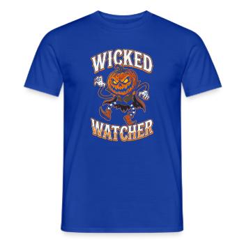 Wicked Watcher Kürbis - Männer T-Shirt - Dunkelblau - Vorne - AI Model Male 178 light (178cm)