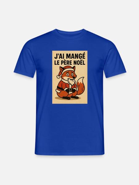 Festlicher Weihnachtsfuchs im Weihnachtsmann Kostüm - Männer T-Shirt - Dunkelblau