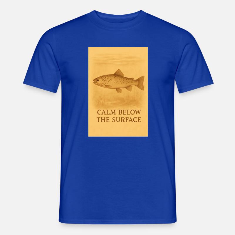 Empreinte de truite calme sous la surface - T-shirt homme - bleu foncé