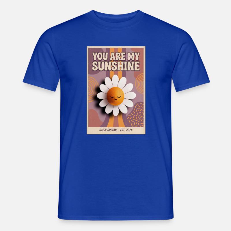 Du bist meine Sonnenschein-Gänseblümchen-Popkunst - Männer T-Shirt - Dunkelblau