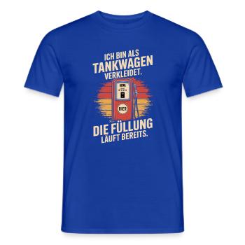 Carnival Disguised as a Tanker Truck Bachelor Party Costume Beer - Men's T-Shirt - majorelle blue - Front - AI Model Male 178 light (178cm)