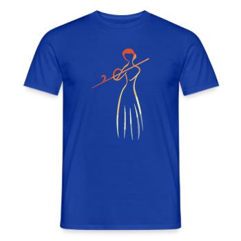 Flötenspielerin Skizze Vintage - Männer T-Shirt - Dunkelblau - Vorne - AI Model Male 178 light (178cm)