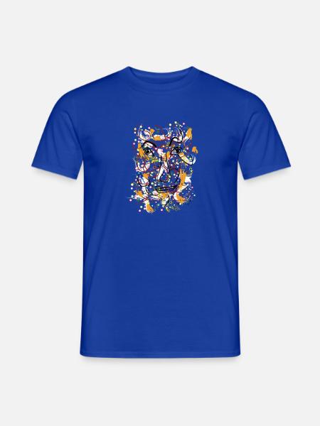 Abstraktes Gesicht Linien & Kreise Kunst - Männer T-Shirt - Dunkelblau