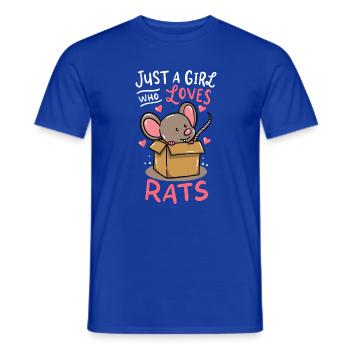 Nur ein Mädchen, das Ratten liebt - Männer T-Shirt - Dunkelblau - Vorne - AI Model Male 178 light (178cm)