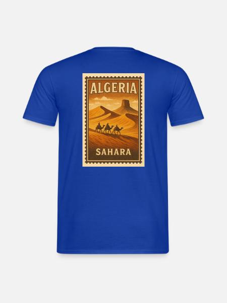 Sahara-Karawane auf Vintage-Briefmarke - Männer T-Shirt - Dunkelblau