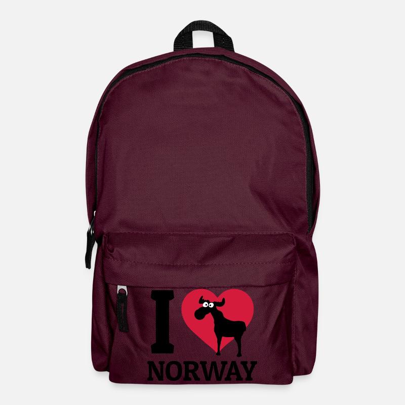 I love Norway - Rucksack - Burgunderrot
