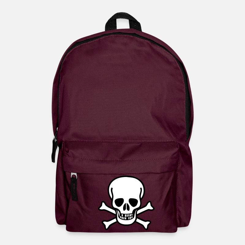 Skull - Backpack - burgundy