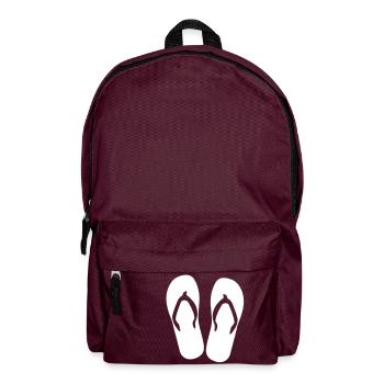 Flip Flop : Summer : Love : Flower : Meer : Strand - Rucksack - Burgunderrot - Vorne