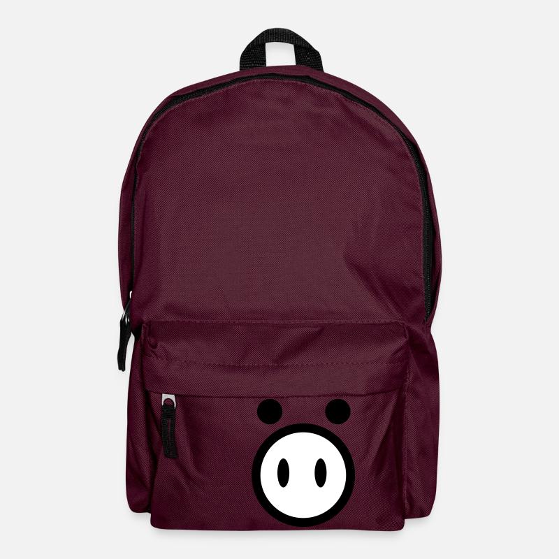 Schwein - Rucksack - Burgunderrot